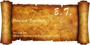 Becza Tardos névjegykártya